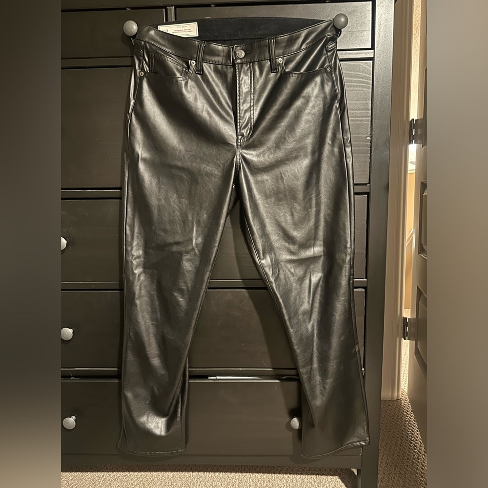 Faux leather pants